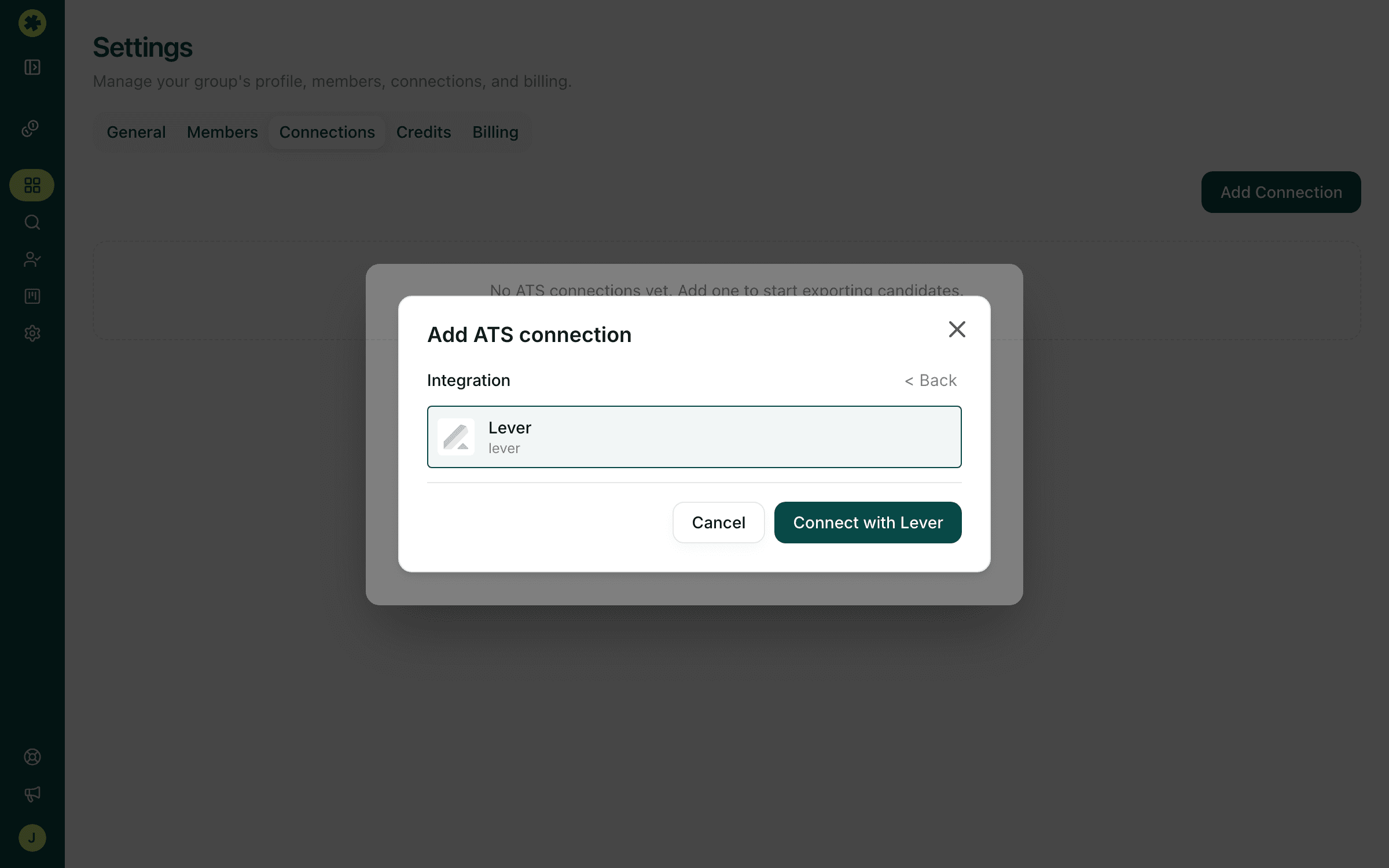 Connect Lever and push to a posting